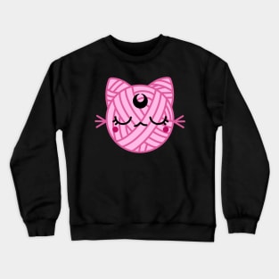 Pink Moon Cat Yarn Ball Crewneck Sweatshirt